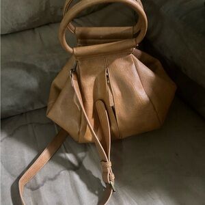 Antik Kraft Brown Hobo Bag with Unique Handle